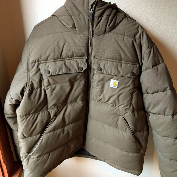 Men's CARHARTT Montana Loose Fit Down Rain Defender Jacket Size Large - Picture 1 of 4
